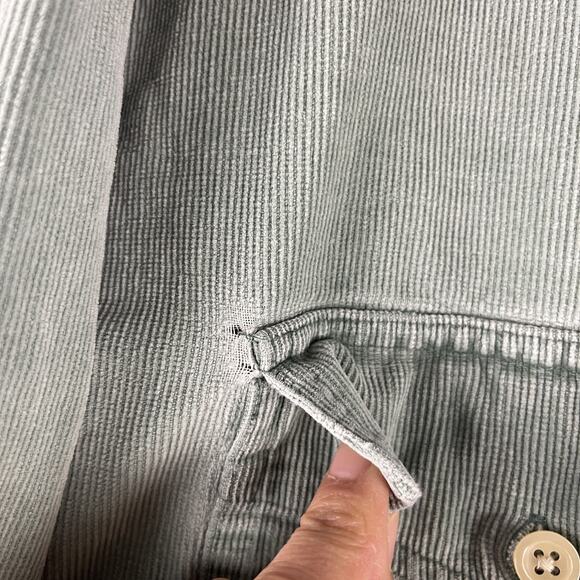 VTG J Crew Oarsman Corduroy Shirt Mens XL Green Hong Kong Distressed Destroyed - Picture 12 of 16